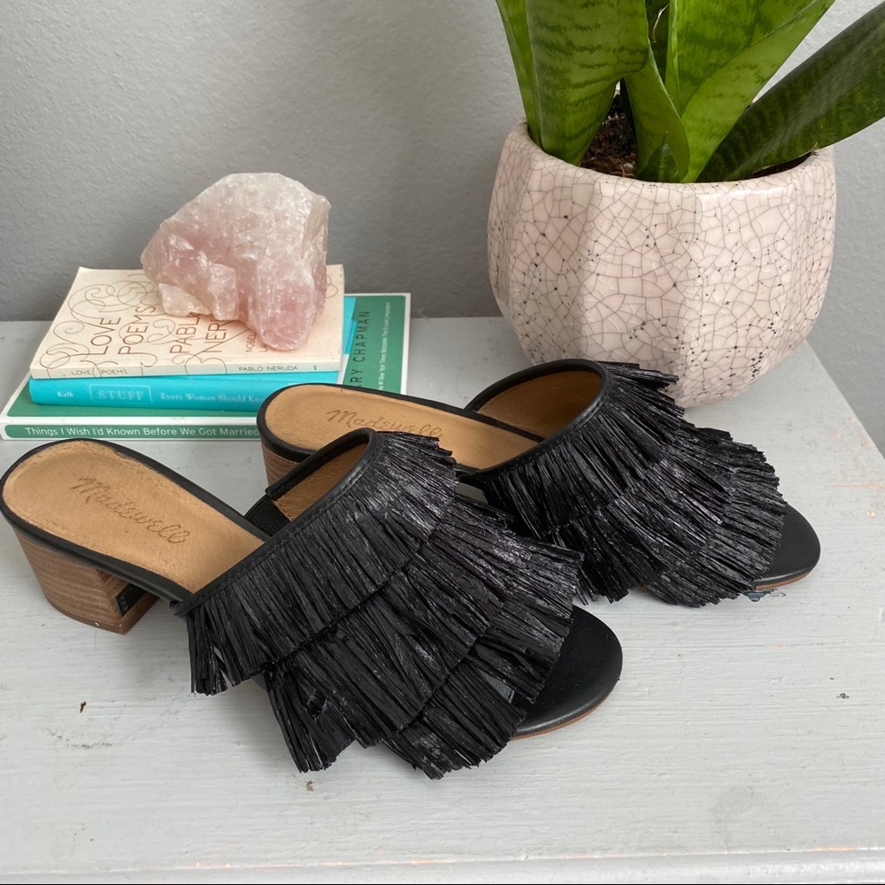 EUC Madewell fringe mule in black